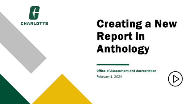 Creating a New Report in Anthology