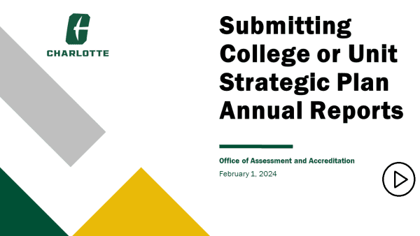 Submitting College or Unit Strategic Plan Annual Reports